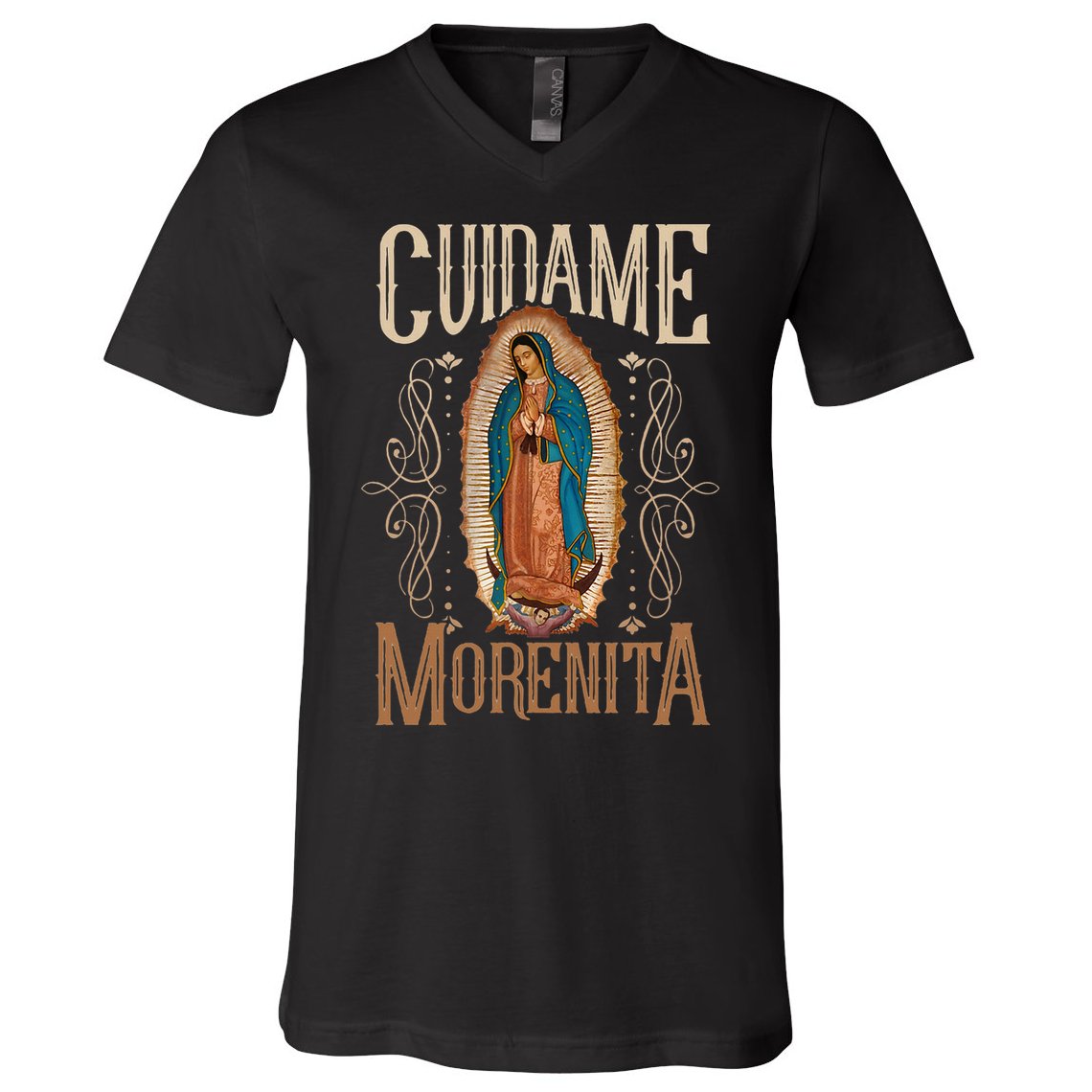 Virgen De Guadalupe. CuíDame Morenita Vintage Design V-Neck T-Shirt