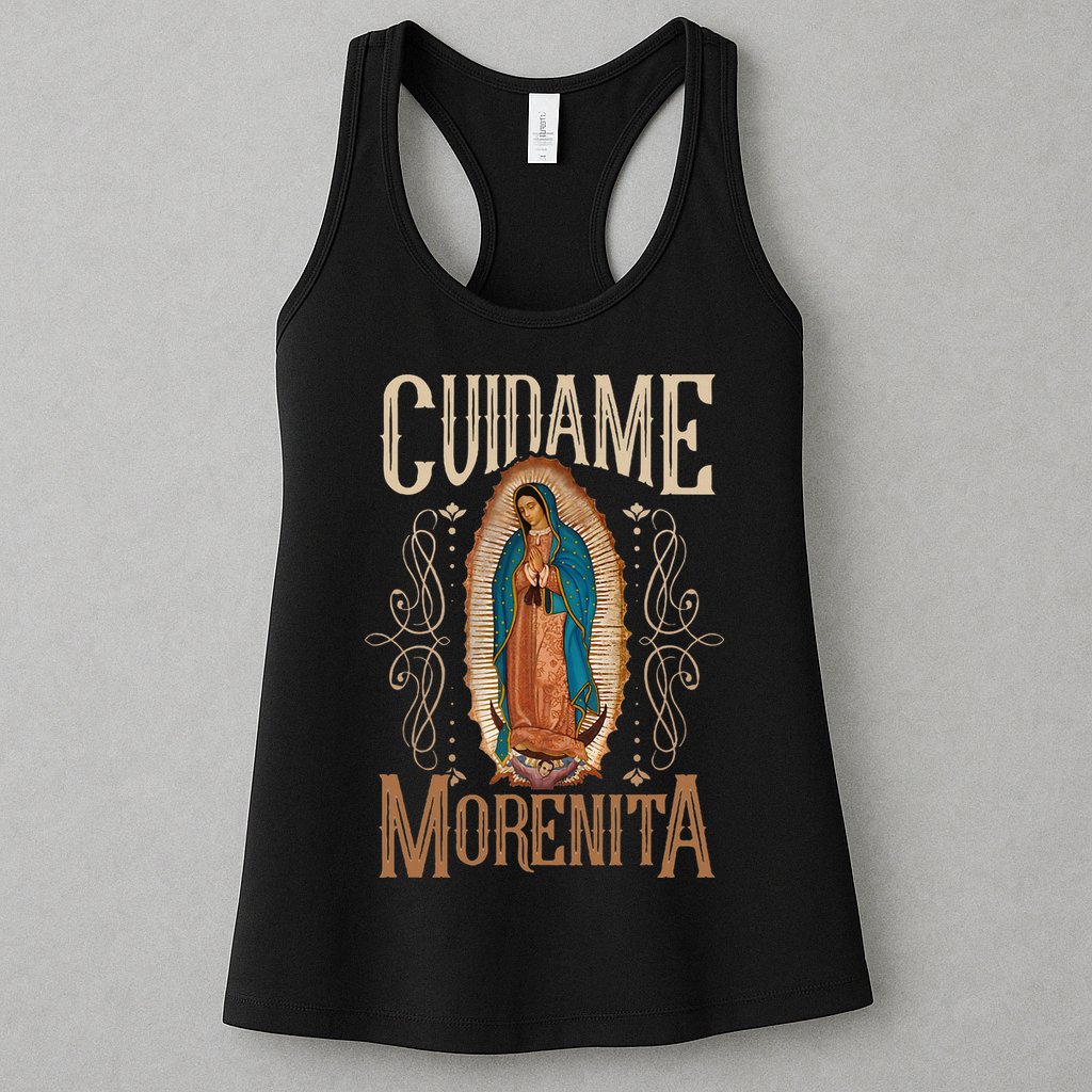 Virgen De Guadalupe. CuíDame Morenita Vintage Design Womens Tank Top