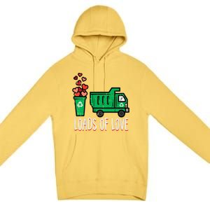 Valentines Day Garbage Truck Loads Of Love Premium Pullover Hoodie