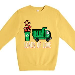 Valentines Day Garbage Truck Loads Of Love Premium Crewneck Sweatshirt