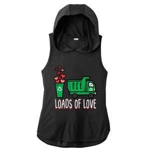 Valentines Day Garbage Truck Loads Of Love Ladies PosiCharge Tri-Blend Wicking Draft Hoodie Tank