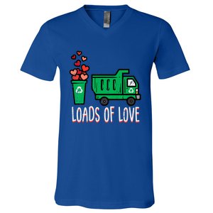 Valentines Day Garbage Truck Loads Of Love V-Neck T-Shirt