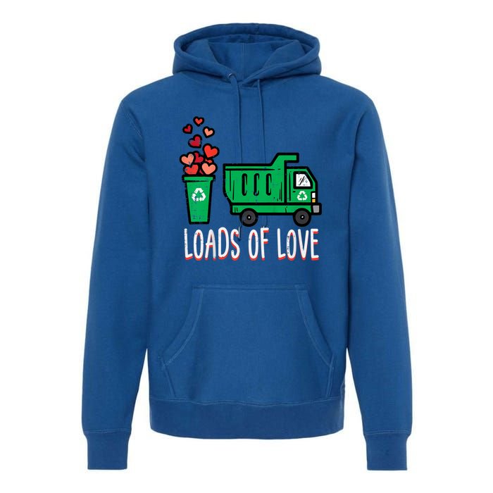 Valentines Day Garbage Truck Loads Of Love Premium Hoodie