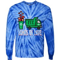 Valentines Day Garbage Truck Loads Of Love Tie-Dye Long Sleeve Shirt