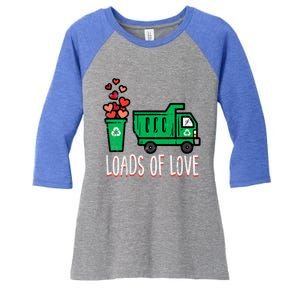 Valentines Day Garbage Truck Loads Of Love Women's Tri-Blend 3/4-Sleeve Raglan Shirt