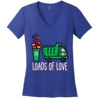 Valentines Day Garbage Truck Loads Of Love Women's V-Neck T-Shirt