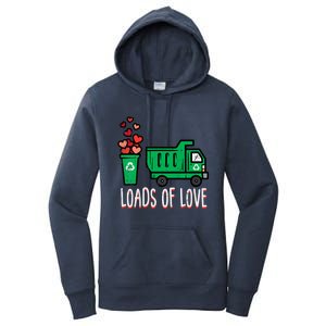 Valentines Day Garbage Truck Loads Of Love Women's Pullover Hoodie