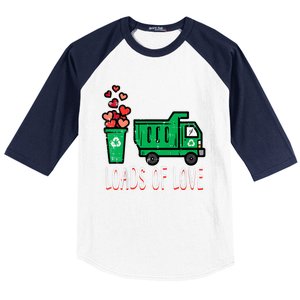 Valentines Day Garbage Truck Loads Of Love Baseball Sleeve Shirt