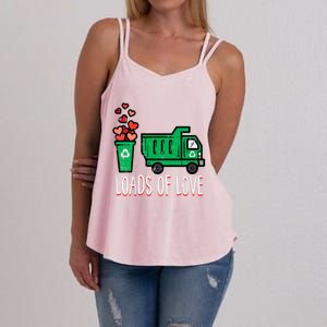 Valentines Day Garbage Truck Loads Of Love Women's Strappy Tank