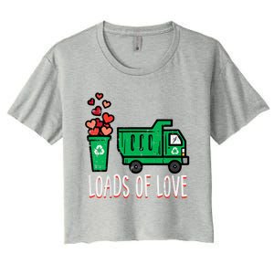 Valentines Day Garbage Truck Loads Of Love Women's Crop Top Tee