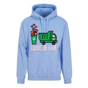 Valentines Day Garbage Truck Loads Of Love Unisex Surf Hoodie