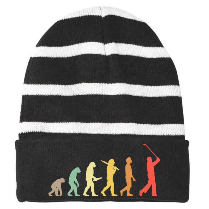 Vintage Disc Golf Gift Retro Evolution Disc Golf Striped Beanie with Solid Band