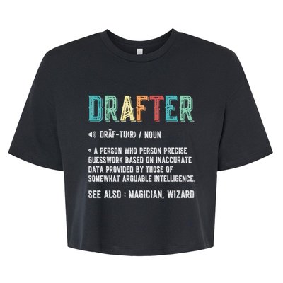 Vintage Drafter Graphic Funny Definition Noun Retro Bella+Canvas Jersey Crop Tee