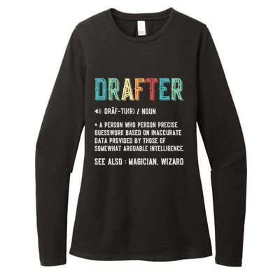 Vintage Drafter Graphic Funny Definition Noun Retro Womens CVC Long Sleeve Shirt