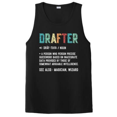 Vintage Drafter Graphic Funny Definition Noun Retro PosiCharge Competitor Tank