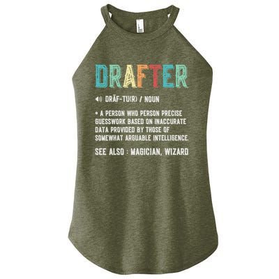 Vintage Drafter Graphic Funny Definition Noun Retro Women’s Perfect Tri Rocker Tank