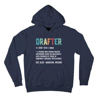 Vintage Drafter Graphic Funny Definition Noun Retro Hoodie