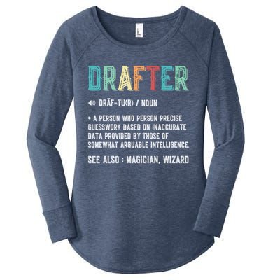 Vintage Drafter Graphic Funny Definition Noun Retro Women's Perfect Tri Tunic Long Sleeve Shirt