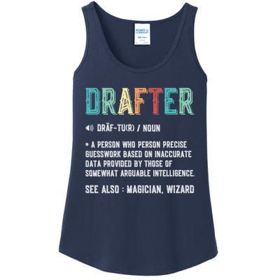 Vintage Drafter Graphic Funny Definition Noun Retro Ladies Essential Tank