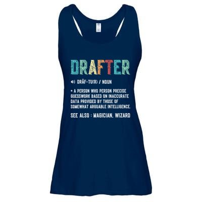 Vintage Drafter Graphic Funny Definition Noun Retro Ladies Essential Flowy Tank