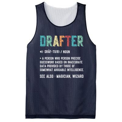 Vintage Drafter Graphic Funny Definition Noun Retro Mesh Reversible Basketball Jersey Tank