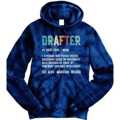 Vintage Drafter Graphic Funny Definition Noun Retro Tie Dye Hoodie