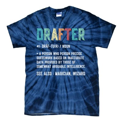 Vintage Drafter Graphic Funny Definition Noun Retro Tie-Dye T-Shirt