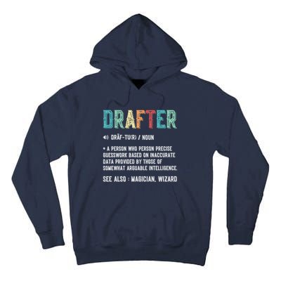 Vintage Drafter Graphic Funny Definition Noun Retro Tall Hoodie