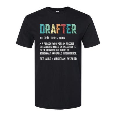 Vintage Drafter Graphic Funny Definition Noun Retro Softstyle CVC T-Shirt