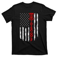 Vintage Disc Golf Basket American Flag For Disc Golfers T-Shirt