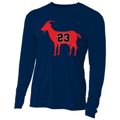 Vintage Distressed GOAT 23 Apparel Cooling Performance Long Sleeve Crew