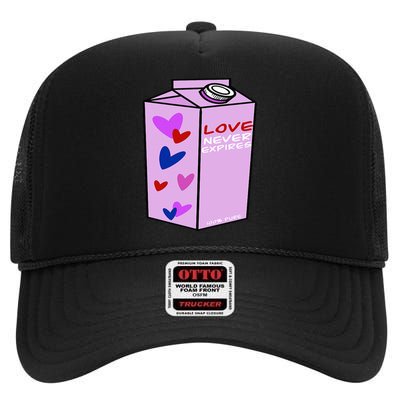 Valentine’S Day Graphic Milk Carton Of Love For Anyone High Crown Mesh Back Trucker Hat