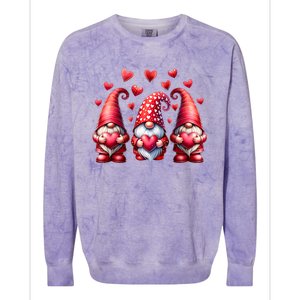 Valentines Day Gnomes Cute Red Hearts Love Gnome Colorblast Crewneck Sweatshirt