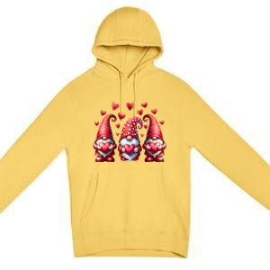 Valentines Day Gnomes Cute Red Hearts Love Gnome Premium Pullover Hoodie