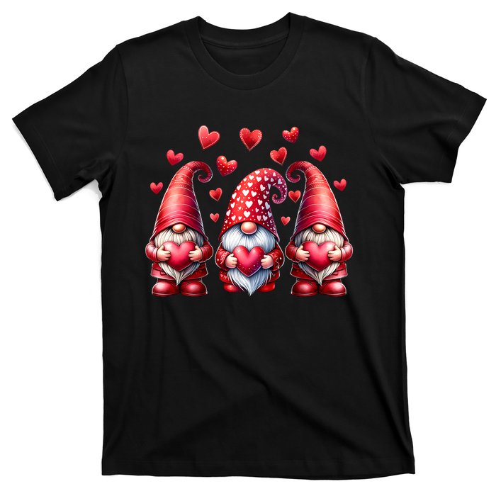 Valentines Day Gnomes Cute Red Hearts Love Gnome T-Shirt