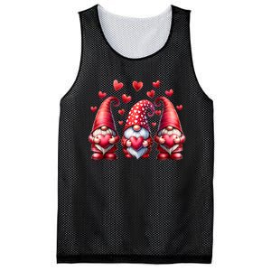 Valentines Day Gnomes Cute Red Hearts Love Gnome Mesh Reversible Basketball Jersey Tank