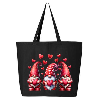 Valentines Day Gnomes Cute Red Hearts Love Gnome 25L Jumbo Tote