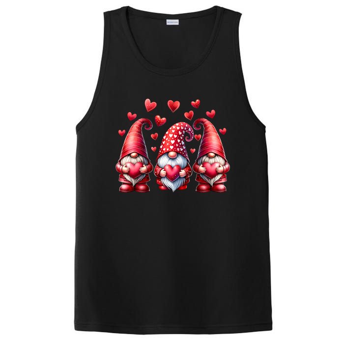 Valentines Day Gnomes Cute Red Hearts Love Gnome PosiCharge Competitor Tank