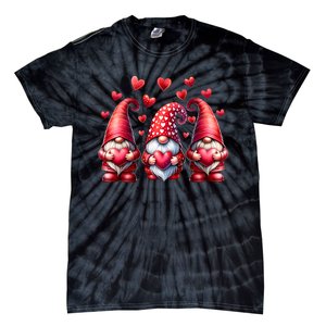 Valentines Day Gnomes Cute Red Hearts Love Gnome Tie-Dye T-Shirt