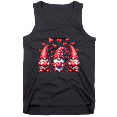 Valentines Day Gnomes Cute Red Hearts Love Gnome Tank Top