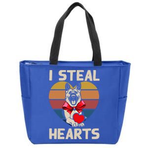 Valentines Day Ger Shepherd I Steal Hearts Vday Dog Lover Gift Zip Tote Bag