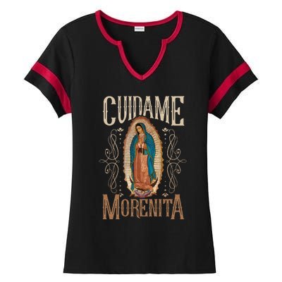 Virgen De Guadalupe. Cuídame Morenita Vintage Design Ladies Halftime Notch Neck Tee