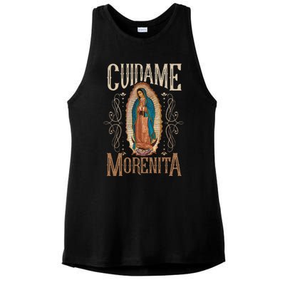 Virgen De Guadalupe. Cuídame Morenita Vintage Design Ladies PosiCharge Tri-Blend Wicking Tank