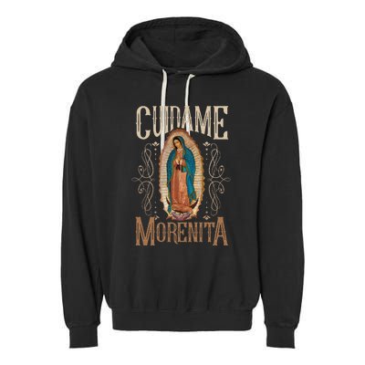 Virgen De Guadalupe. Cuídame Morenita Vintage Design Garment-Dyed Fleece Hoodie