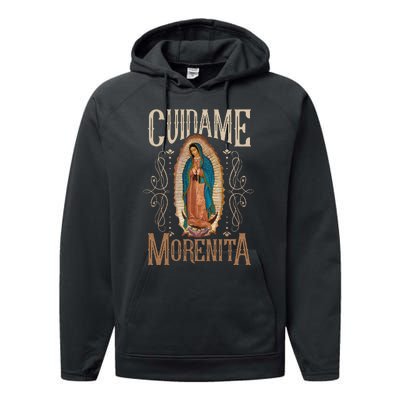 Virgen De Guadalupe. Cuídame Morenita Vintage Design Performance Fleece Hoodie