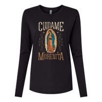 Virgen De Guadalupe. Cuídame Morenita Vintage Design Womens Cotton Relaxed Long Sleeve T-Shirt