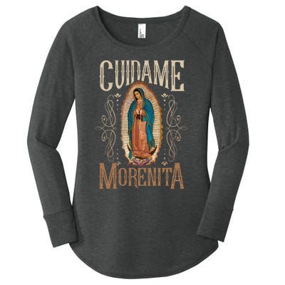 Virgen De Guadalupe. Cuídame Morenita Vintage Design Women's Perfect Tri Tunic Long Sleeve Shirt