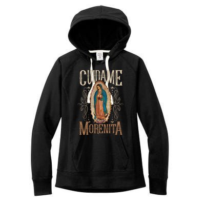 Virgen De Guadalupe. Cuídame Morenita Vintage Design Women's Fleece Hoodie