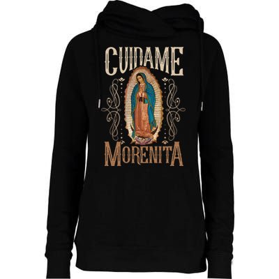 Virgen De Guadalupe. Cuídame Morenita Vintage Design Womens Funnel Neck Pullover Hood