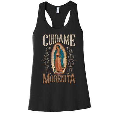 Virgen De Guadalupe. Cuídame Morenita Vintage Design Women's Racerback Tank